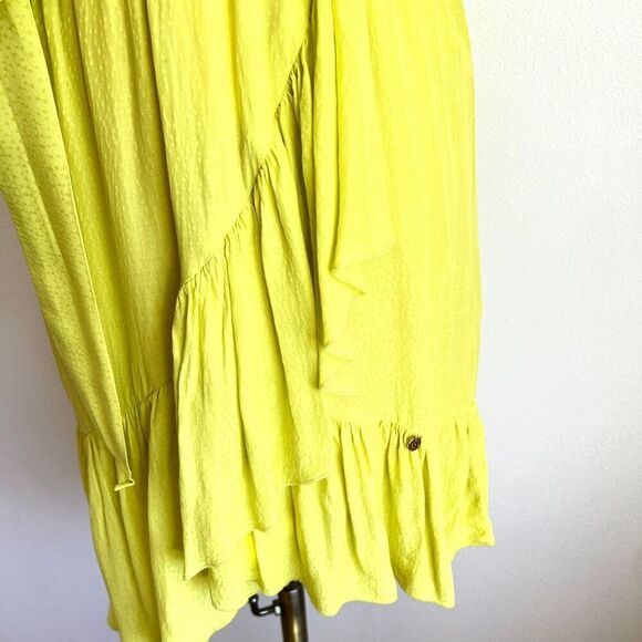 Nissa Ruffled Yellow Asymmetrical Dress – Size 2 Summer Vibes - Picture 10 of 16
